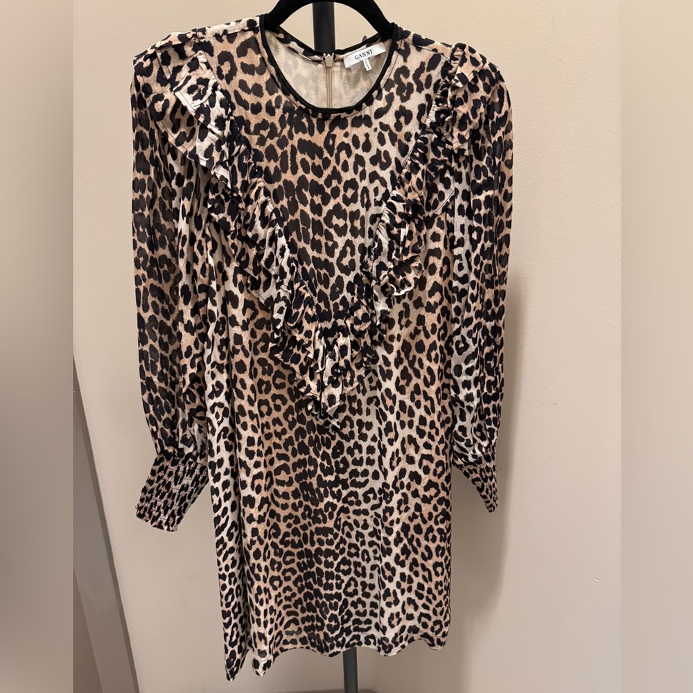 GANNI Leopard Dress, size 36 (US 4)